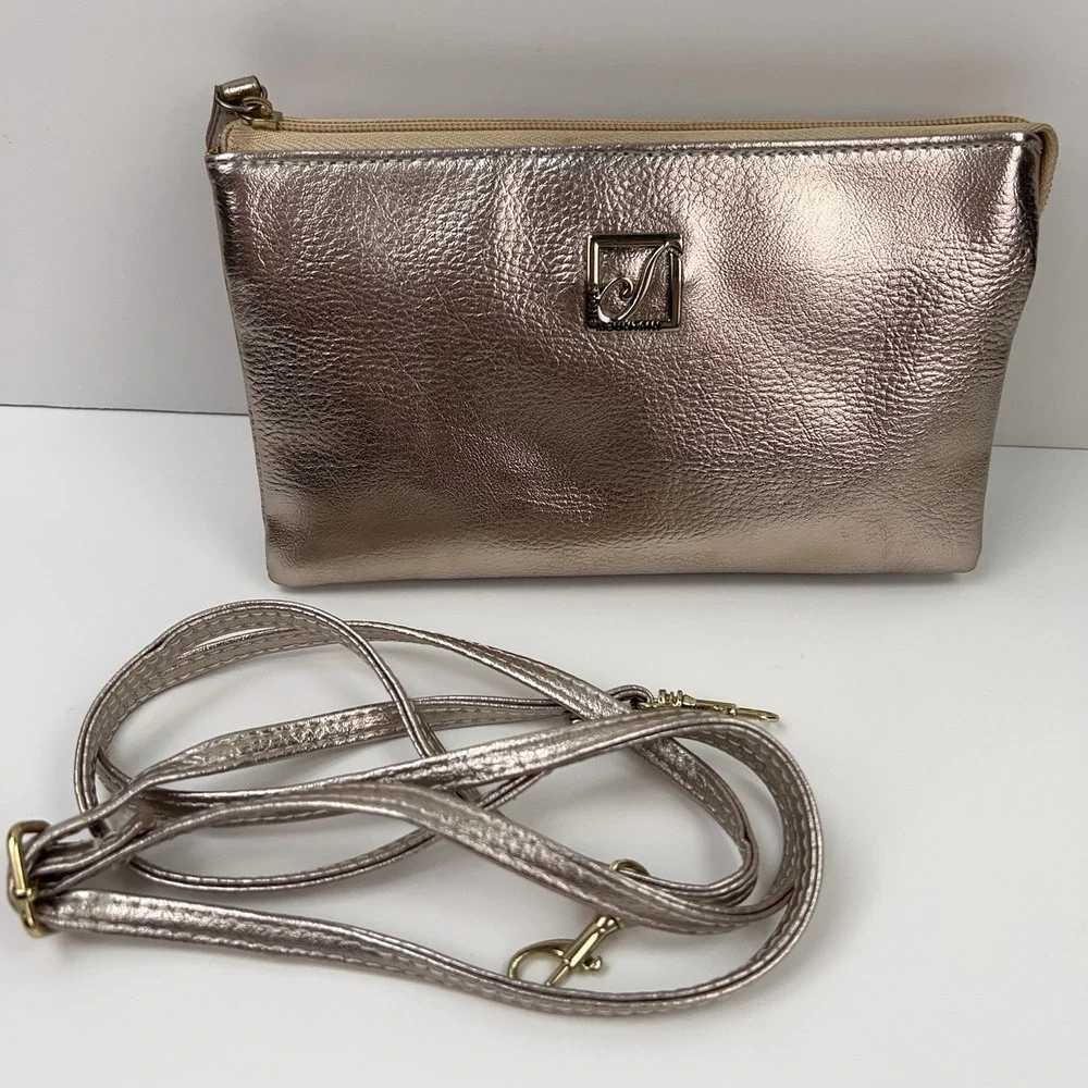 Stone Mountain Crossbody Wallet Bag Faux Leather Purse With Coin Purse Rose Gold